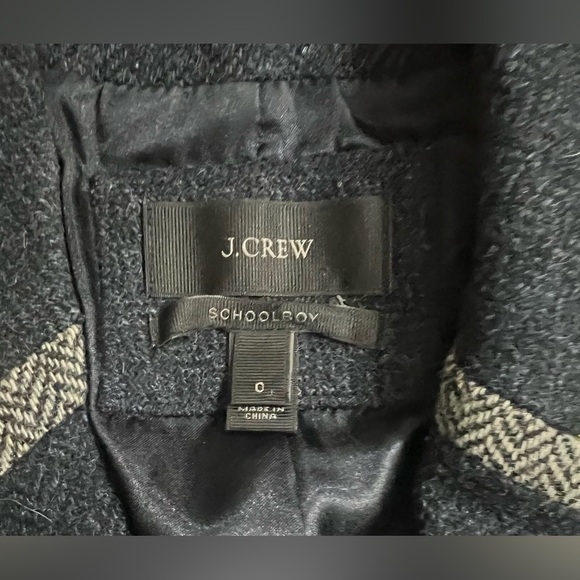 J. Crew Jackets & Blazers - J CREW Wool Schoolboy Blazer with Neon and Herringbone Trim in Navy Size 0